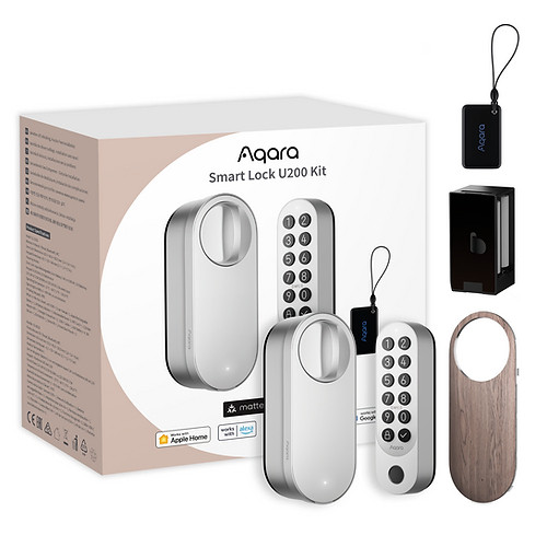 incuietoare yala inteligenta aqara u200 kit, silver, apple homekit, matter